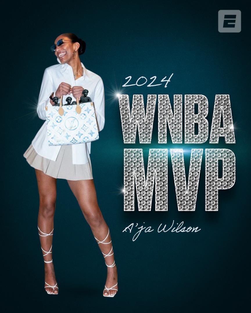 阿贾-威尔逊获全票MVP WNBA史上第2人 个人第3座MVP奖杯！